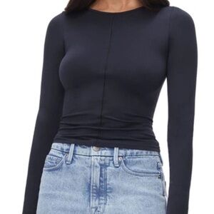 Good American Black Long Sleeve Top